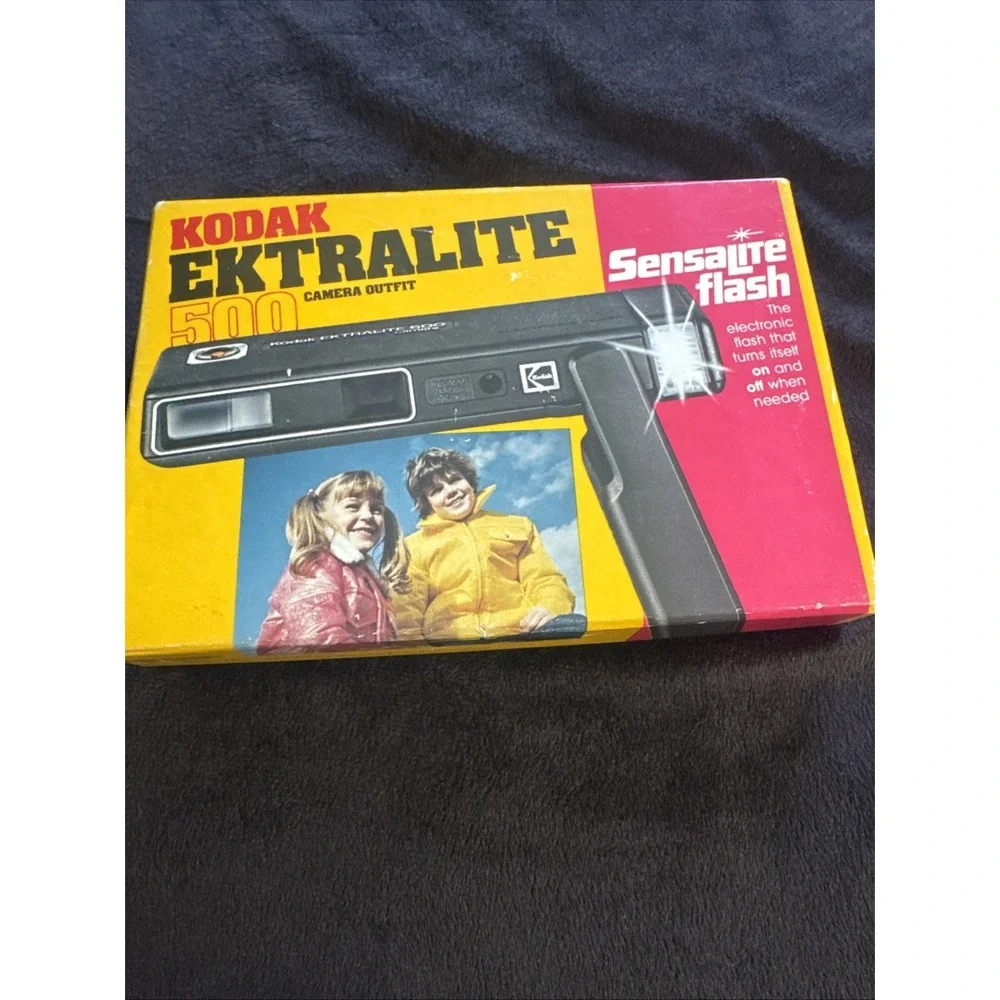 Vintage 1980s Kodak‎ Ektralite 500 Flash Camera Original Box and Instructions